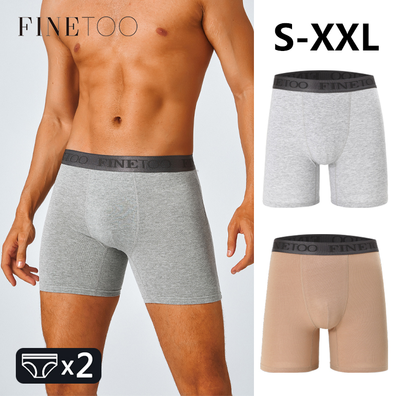 Boxer Brief Pack Cotton - 2 pçs algodão boxers longos para