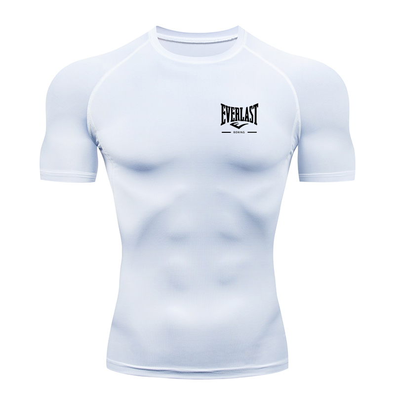 T Shirt Tight Fit - Camiseta justa de corrida masculina estilo